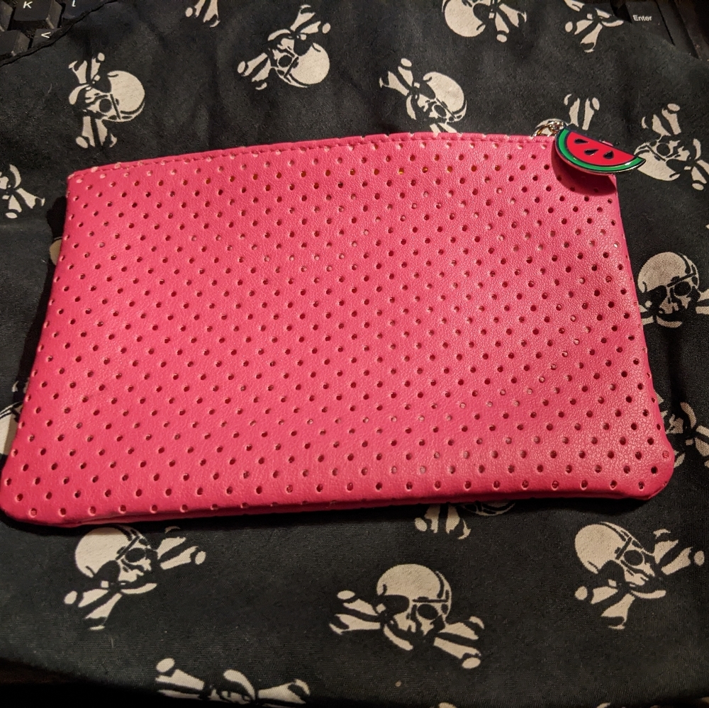 Pink watermelon makeup clutch